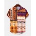 Mens Tribal Ornament Patchwork Print Short Sleeve All Matched Shirts